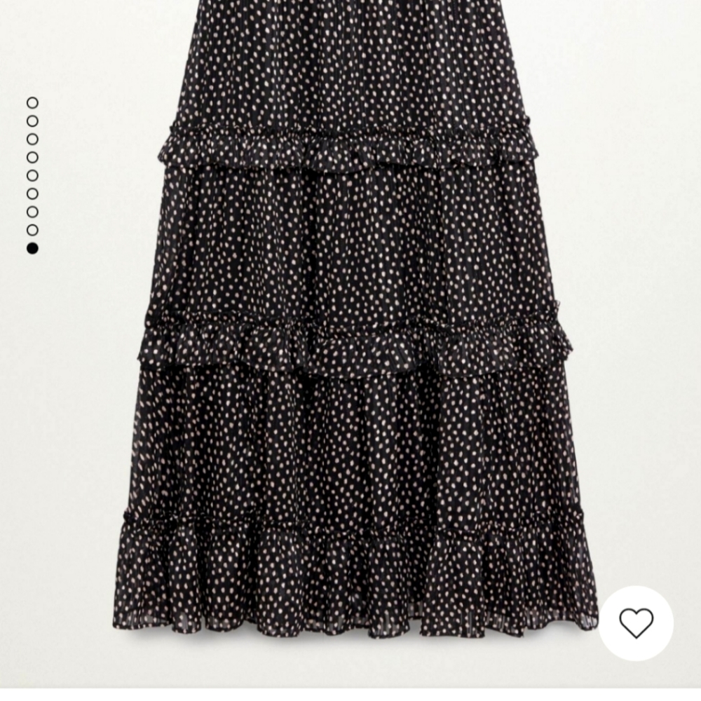 Mango Printed Skirt with Ruffle